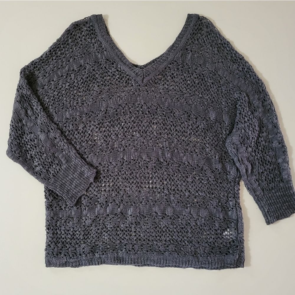 Maurices Women's Mauve Purple V-neck Elbow-length Sleeve Sweater
